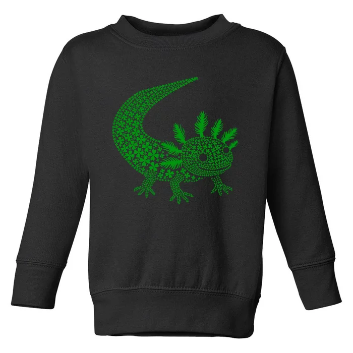 Cute Axolotl Luck St Patricks Day Axolotl Gift Toddler Sweatshirt