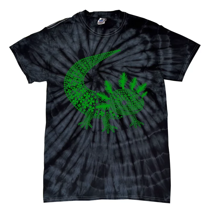 Cute Axolotl Luck St Patricks Day Axolotl Gift Tie-Dye T-Shirt