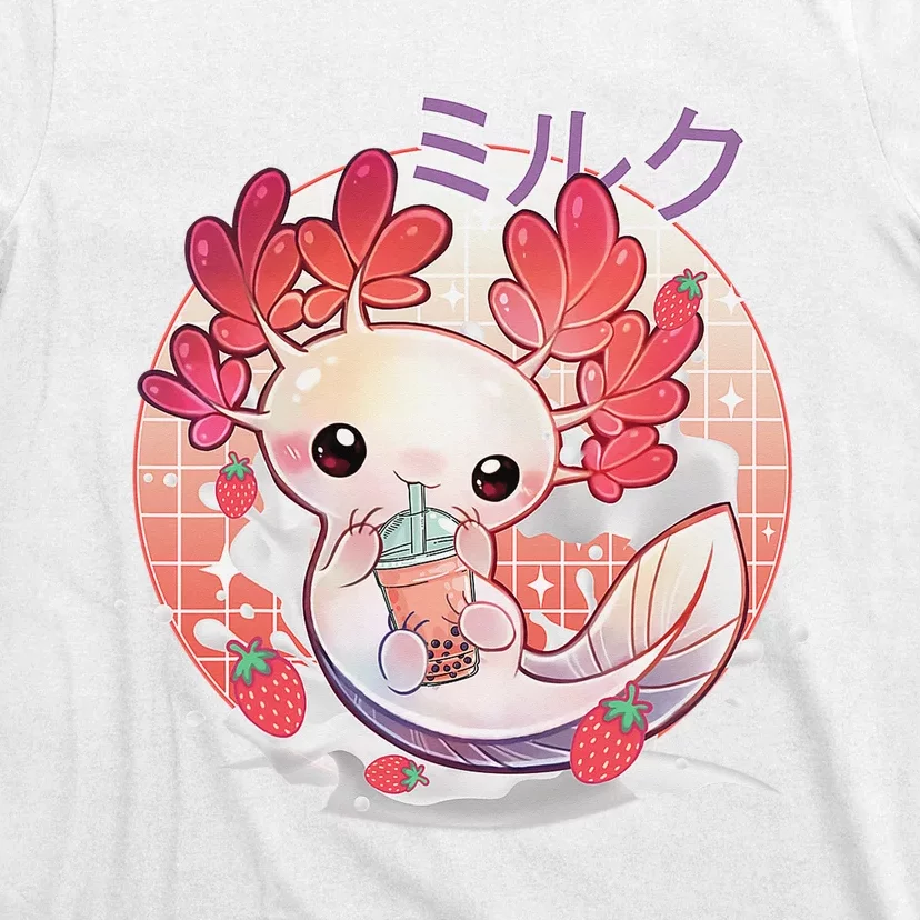 Cute Axolotl Lover Bobalotl Boba Kawaii Anime Japanese Manga T-Shirt