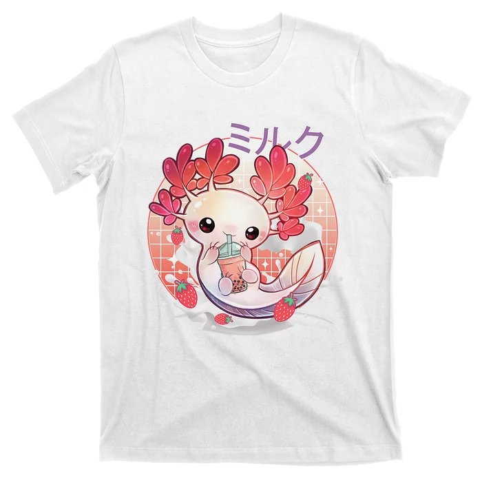 Cute Axolotl Lover Bobalotl Boba Kawaii Anime Japanese Manga T-Shirt