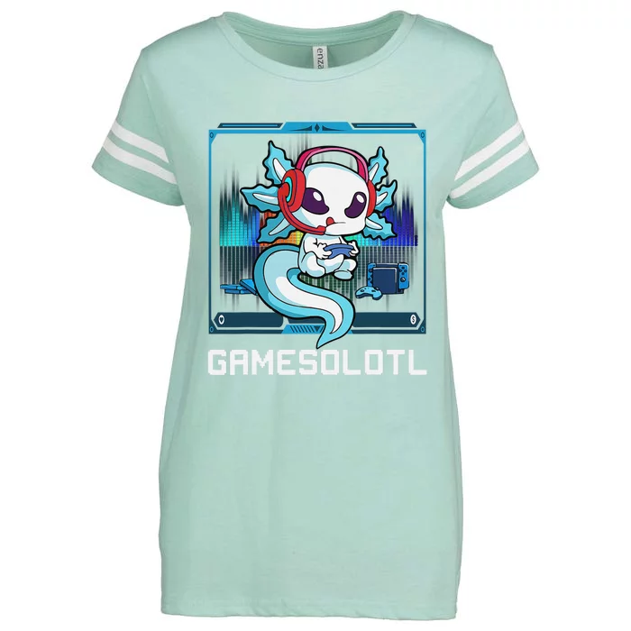 Cute Axolotl Lover Gamesalotl Gaming Axolotl Enza Ladies Jersey Football T-Shirt