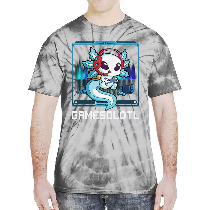 Cute Axolotl Lover Gamesalotl Gaming Axolotl Tie-Dye T-Shirt