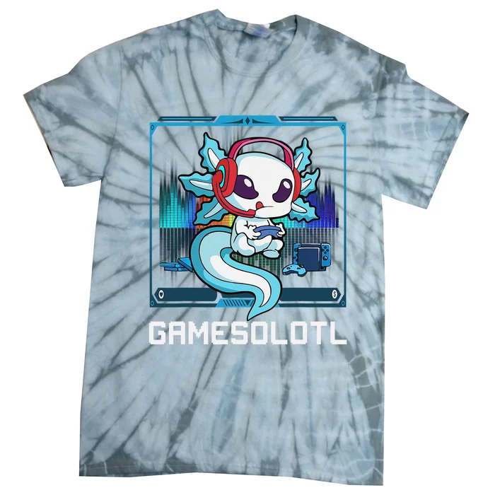 Cute Axolotl Lover Gamesalotl Gaming Axolotl Tie-Dye T-Shirt