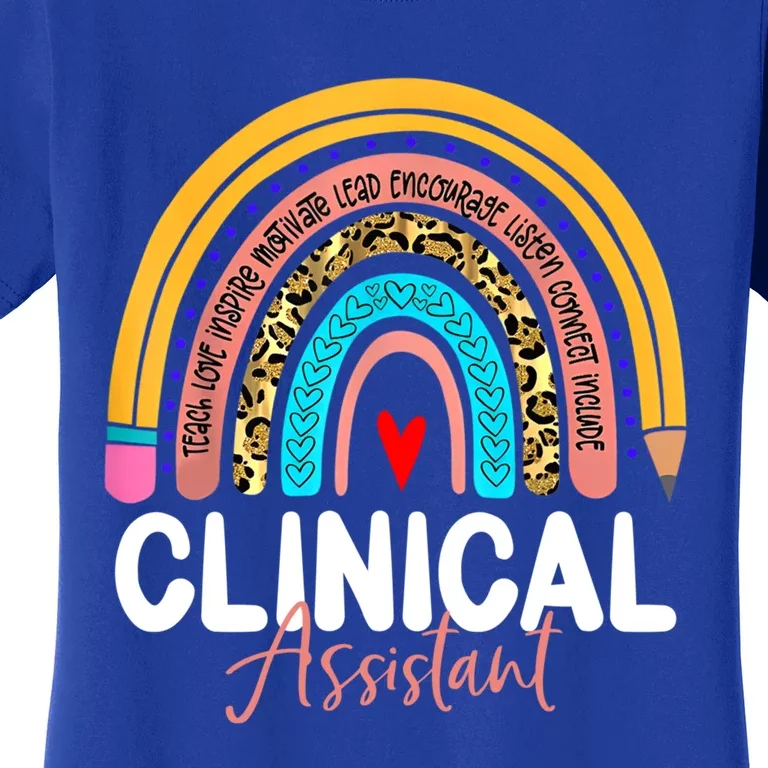 Clinical Assistant Leopard Rainbow Healthcare Doctor Clinic Gift Women's T-Shirt