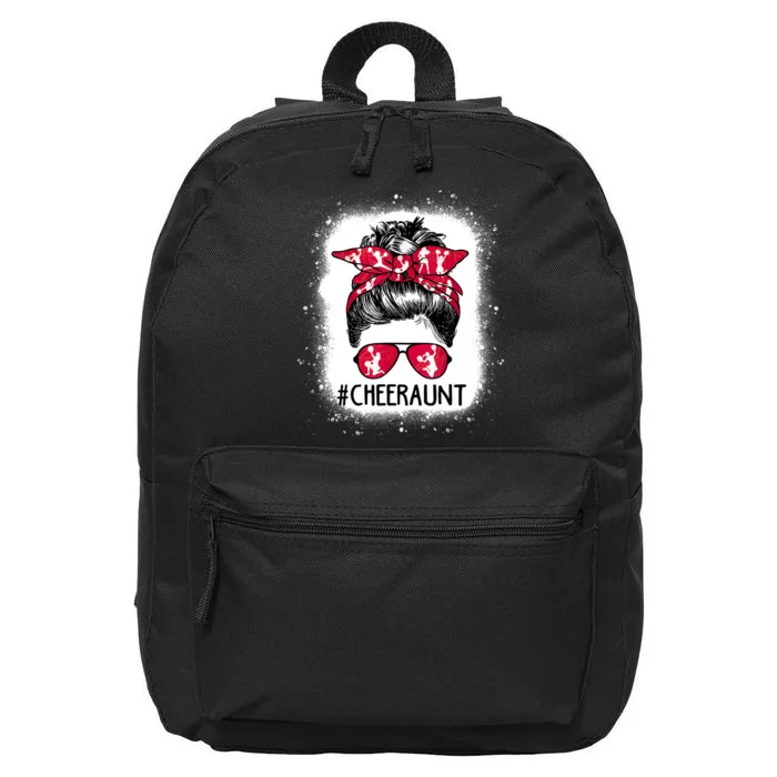 Cheer Aunt Life Messy Bun Cheerleader Bleached Mothers Day 16 in Basic Backpack