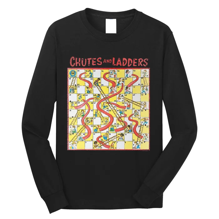 Chutes And Ladders Game Board Art From 1979 Long Sleeve Shirt