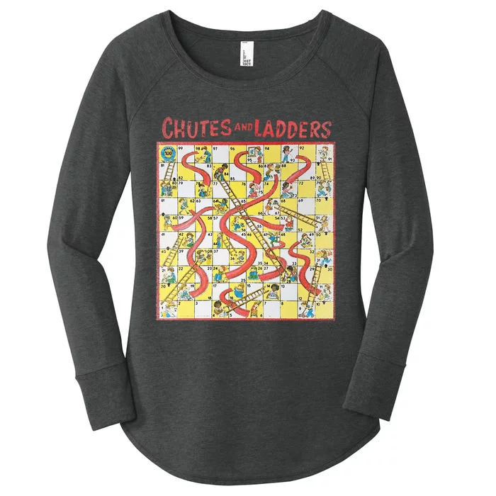 Chutes And Ladders Game Board Art From 1979 Women's Perfect Tri Tunic Long Sleeve Shirt