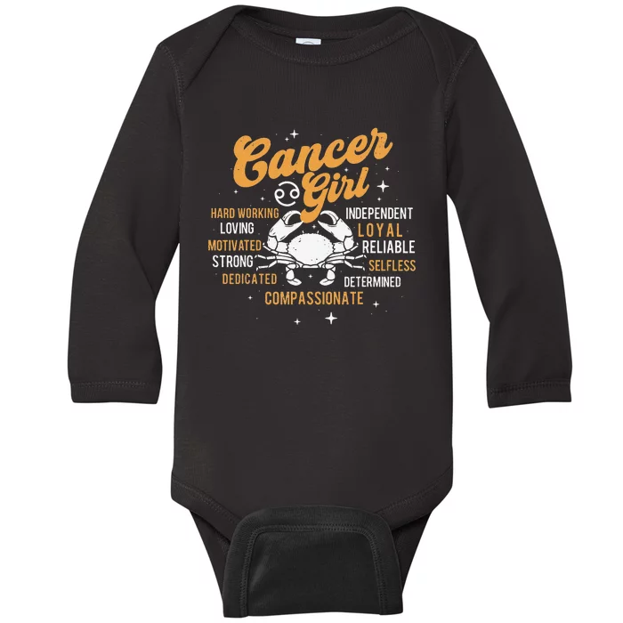 Cancer Astrology Lover Zodiac Sign Horoscope Baby Long Sleeve Bodysuit