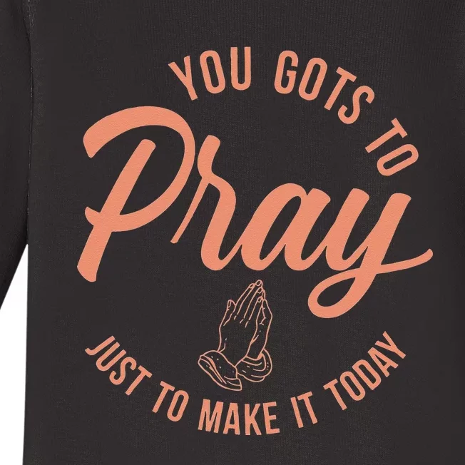 Concrete And Luxury Gots To Pray Crimson Bliss Baby Long Sleeve Bodysuit