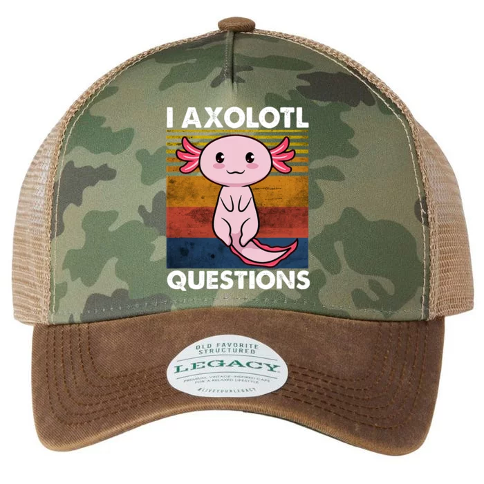 Cute Axolotl Lover Funny I Axolotl Questions Legacy Tie Dye Trucker Hat