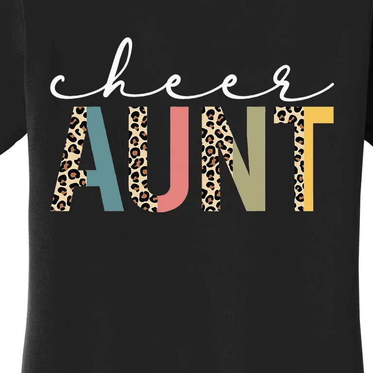 Cheer Aunt Leopard Cheerleading Props Cute Cheer For Coach Women's T-Shirt