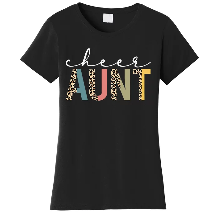 Cheer Aunt Leopard Cheerleading Props Cute Cheer For Coach Women's T-Shirt