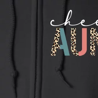 Cheer Aunt Leopard Cheerleading Props Cute Cheer For Coach Full Zip Hoodie