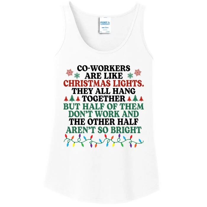 Coworkers Are Like Christmas Lights They All Hang Together Ladies Essential Tank