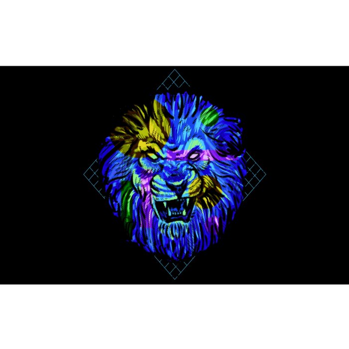 Colorful Angry Lion Bumper Sticker