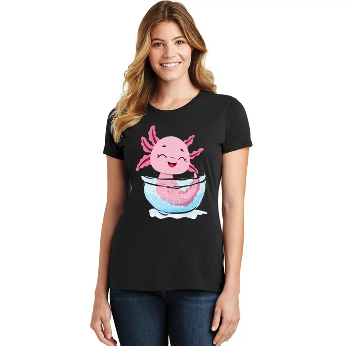 Cute Axolotl Lover Snaxolotl Kawaii Axolotl Food Sweets Women's T-Shirt