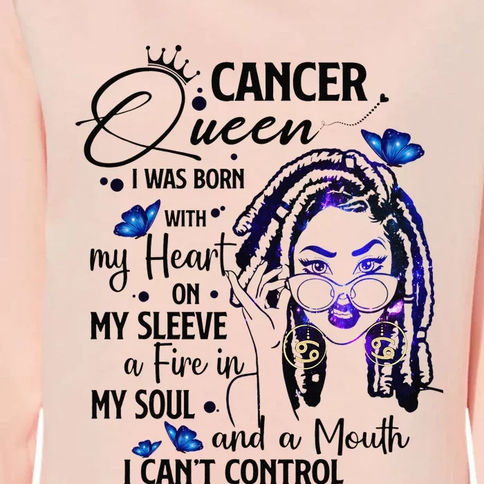 Cancer Afro Locs Zodiac Signs Birthday Gift Womens California Wash Sweatshirt