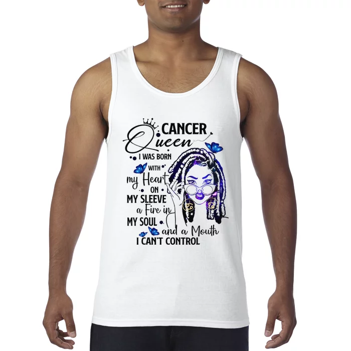 Cancer Afro Locs Zodiac Signs Birthday Gift Tank Top