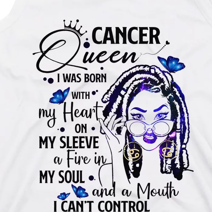 Cancer Afro Locs Zodiac Signs Birthday Gift Tank Top