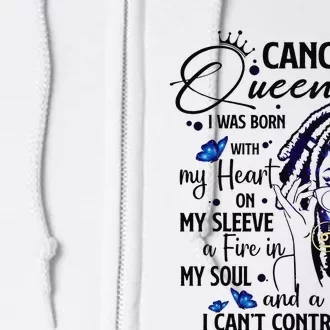 Cancer Afro Locs Zodiac Signs Birthday Gift Full Zip Hoodie