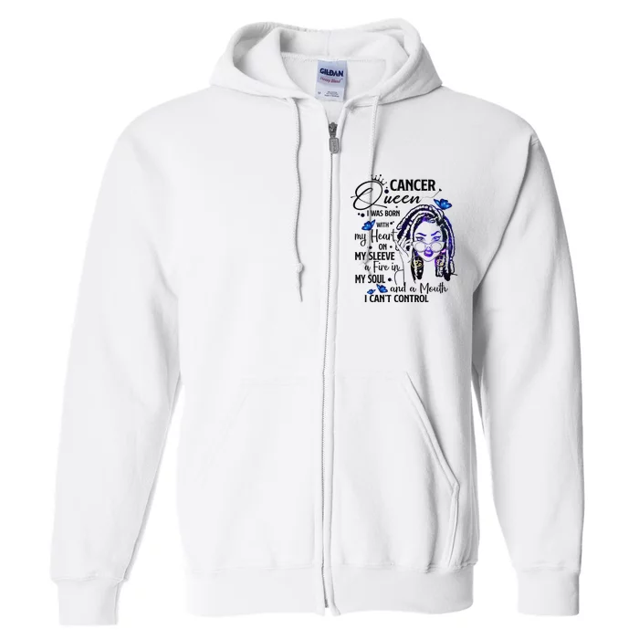 Cancer Afro Locs Zodiac Signs Birthday Gift Full Zip Hoodie