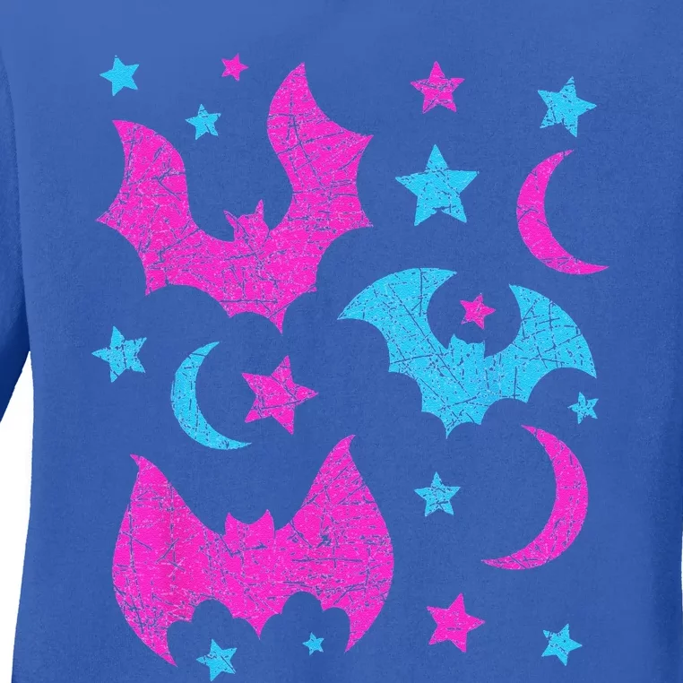 Cute Animal Lover Halloween Funny Gift Idea Bat Ladies Long Sleeve Shirt