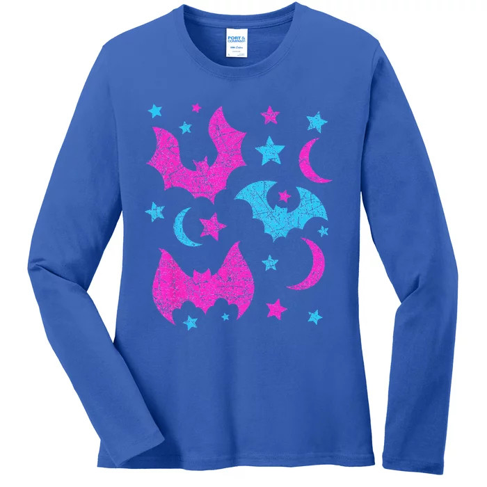 Cute Animal Lover Halloween Funny Gift Idea Bat Ladies Long Sleeve Shirt