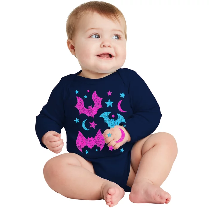 Cute Animal Lover Halloween Funny Gift Idea Bat Baby Long Sleeve Bodysuit