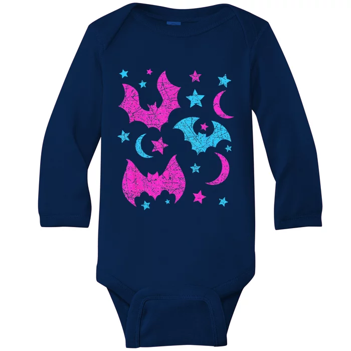 Cute Animal Lover Halloween Funny Gift Idea Bat Baby Long Sleeve Bodysuit