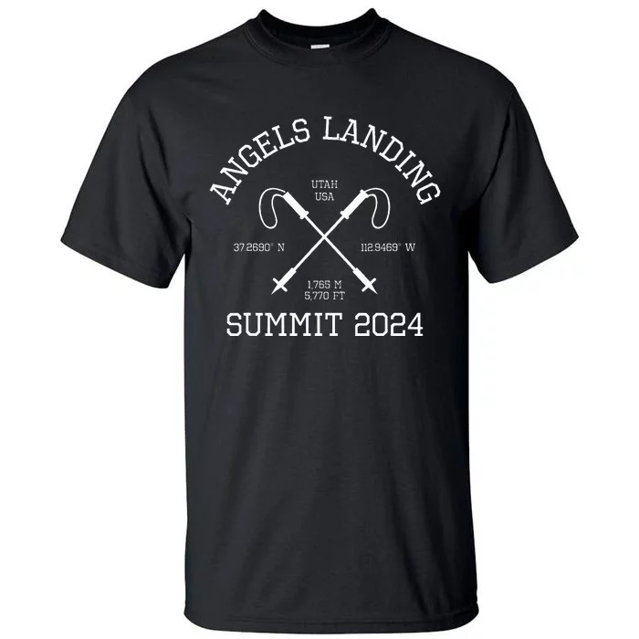 Climbed Angels Landing Summit 2024 Utah Usa Hike Hiking Tall T-Shirt