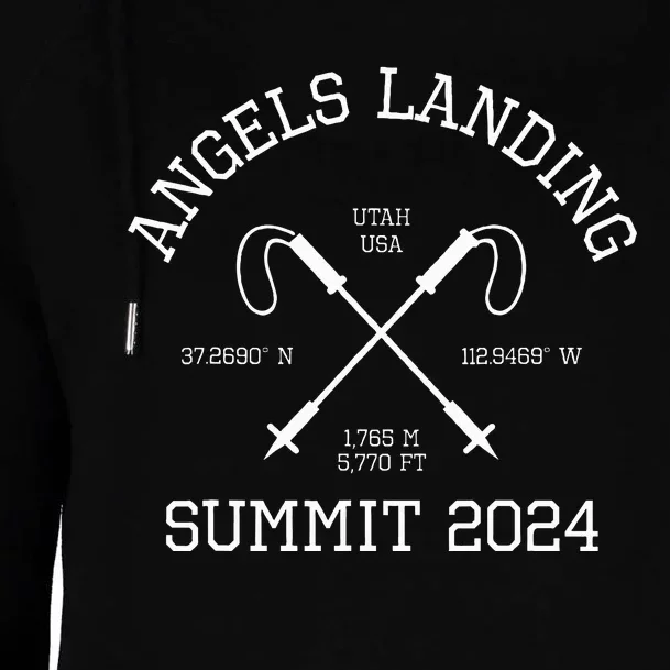 Climbed Angels Landing Summit 2024 Utah Usa Hike Hiking Womens Funnel Neck Pullover Hood