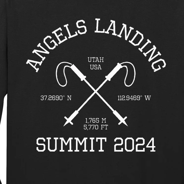 Climbed Angels Landing Summit 2024 Utah Usa Hike Hiking Tall Long Sleeve T-Shirt