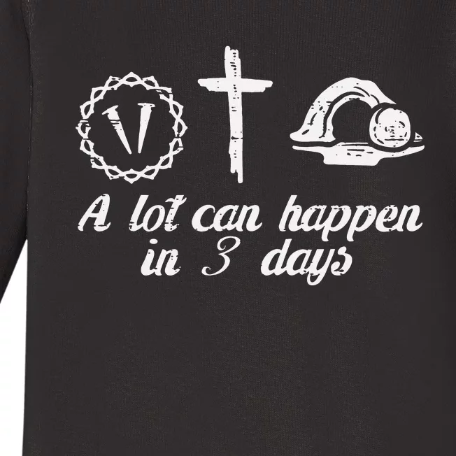 Christian A Lot Can Happen 3 Days Easter Religious Baby Long Sleeve Bodysuit