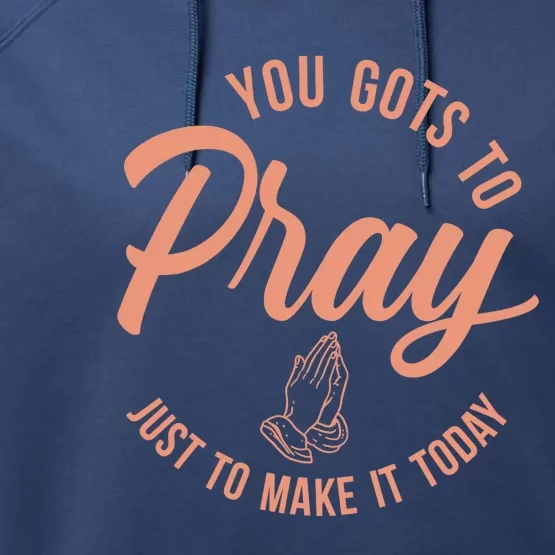 Concrete And Luxury Gots To Pray Crimson Bliss Performance Fleece Hoodie