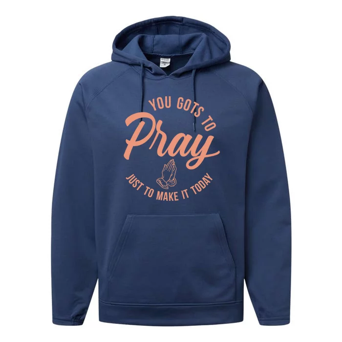 Concrete And Luxury Gots To Pray Crimson Bliss Performance Fleece Hoodie