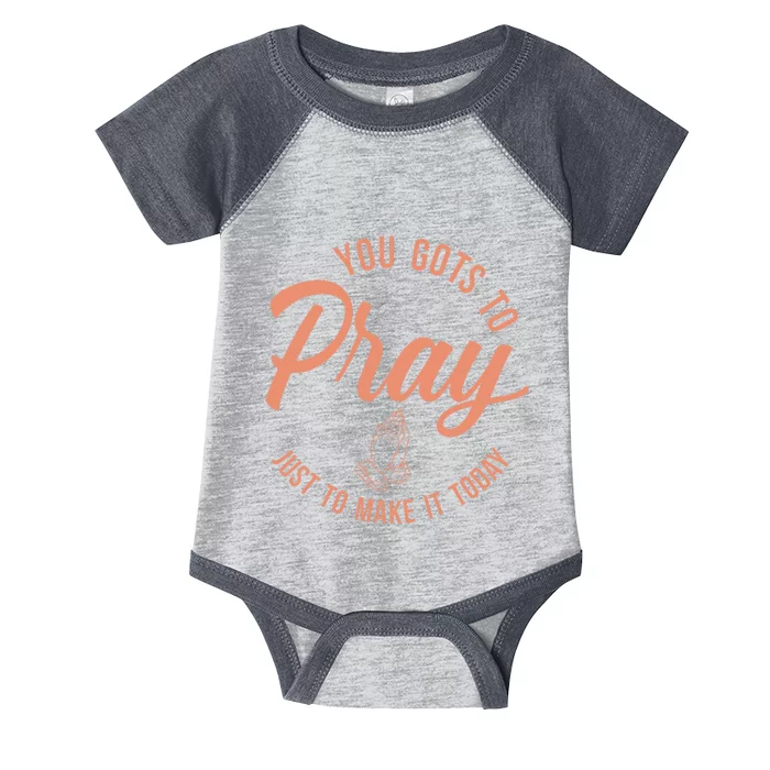 Concrete And Luxury Gots To Pray Crimson Bliss Infant Baby Jersey Bodysuit