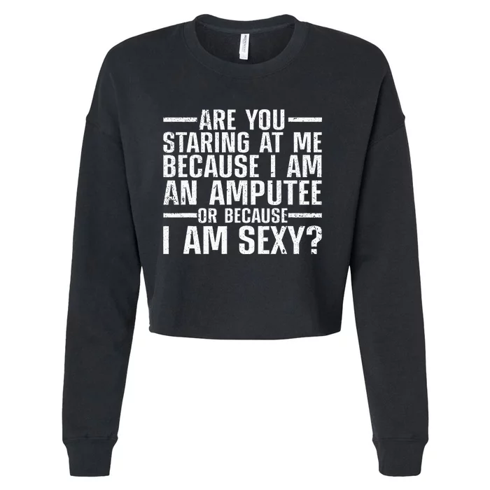 Cool Amputee Leg Amputation Handicapped Sexy Cropped Pullover Crew