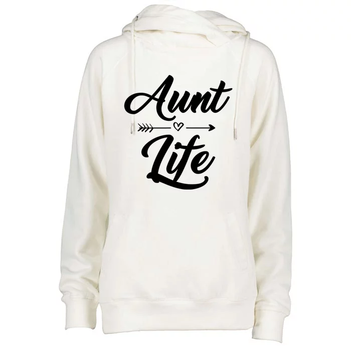 Cute Aunt Life With Arrow And Heart Gift Womens Funnel Neck Pullover Hood