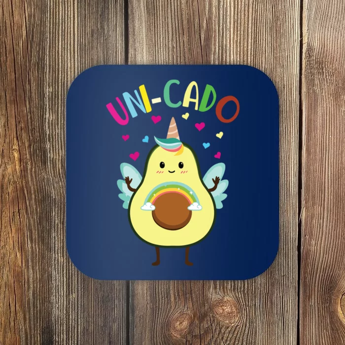 Cute Avocado Little Girl Unicorn Birthday Coaster