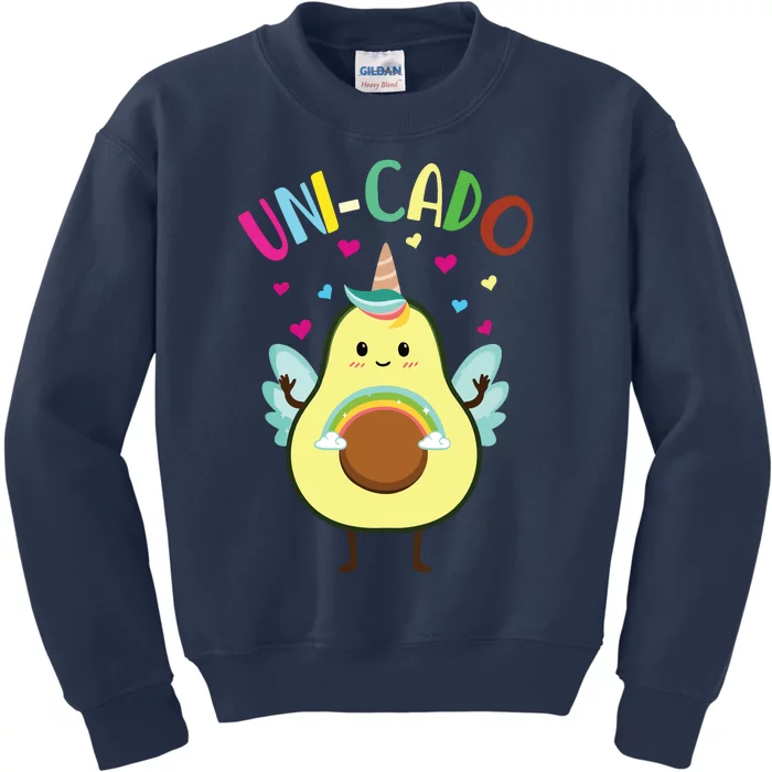 Cute Avocado Little Girl Unicorn Birthday Kids Sweatshirt