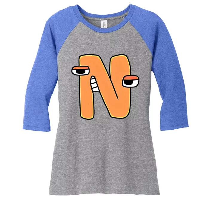 Cute Alphabet Lore Letter N Funny Gift Women's Tri-Blend 3/4-Sleeve Raglan Shirt