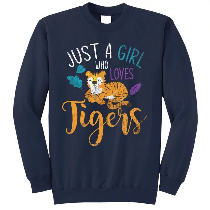 Cute Animal Lover Wildlife Wo Girl Tiger Tall Sweatshirt