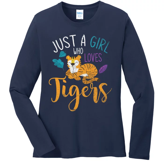 Cute Animal Lover Wildlife Wo Girl Tiger Ladies Long Sleeve Shirt