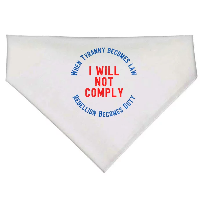 I Will Not Comply MAGA Conservative Anti Biden USA-Made Doggie Bandana