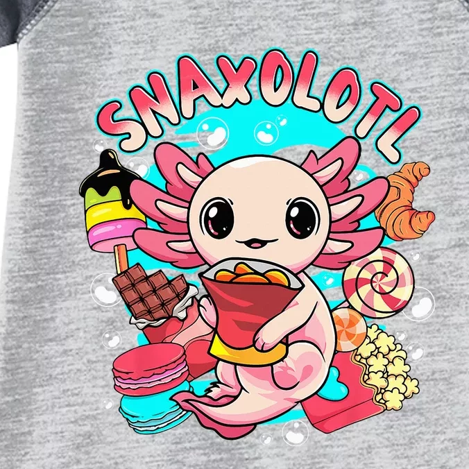 Cute Axolotl Lover Snaxolotl Food Sweets Infant Baby Jersey Bodysuit