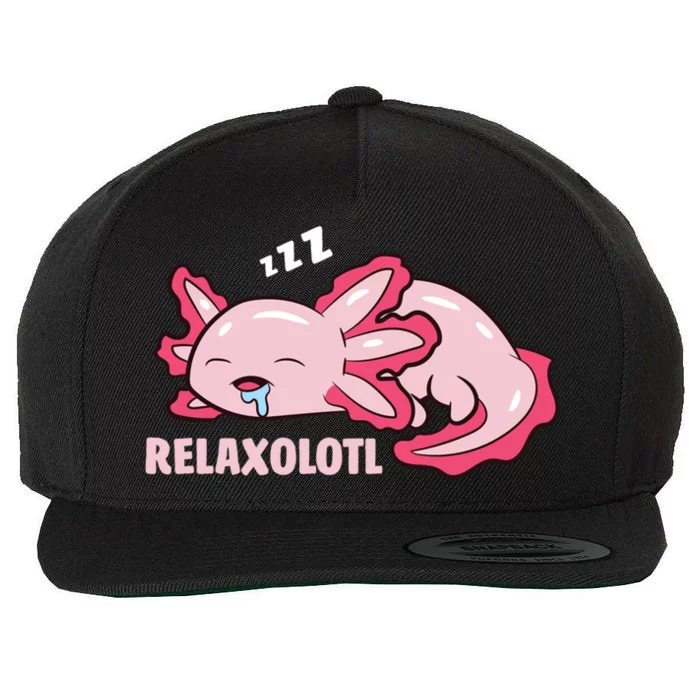 Cute Axolotl Lover Mexican Salamander Relaxolotl Gift Wool Snapback Cap