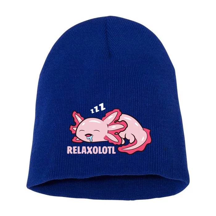 Cute Axolotl Lover Mexican Salamander Relaxolotl Gift Short Acrylic Beanie