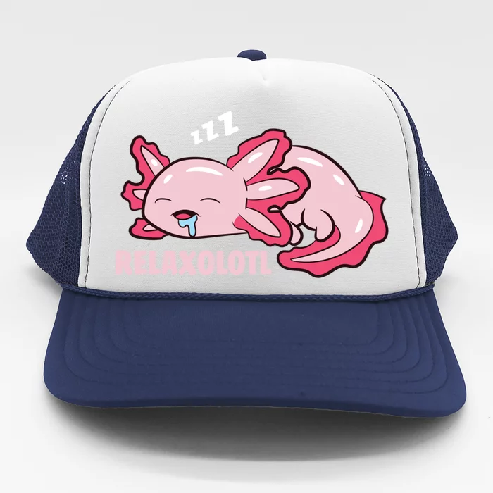 Cute Axolotl Lover Mexican Salamander Relaxolotl Gift Trucker Hat