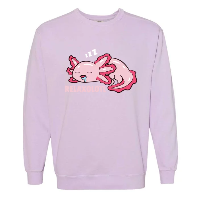 Cute Axolotl Lover Mexican Salamander Relaxolotl Gift Garment-Dyed Sweatshirt