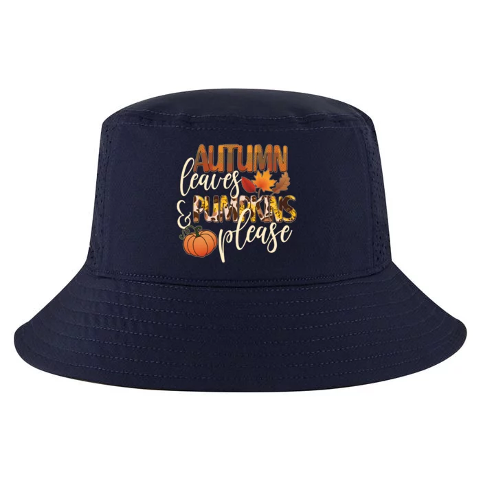 Cute Autumn Leaves And Pumpkins Please Cool Comfort Performance Bucket Hat